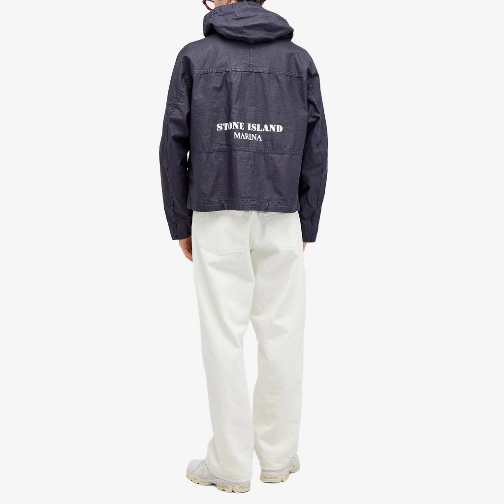 Stone Island Men's Marina Raw Linen Jacket Royal Blue